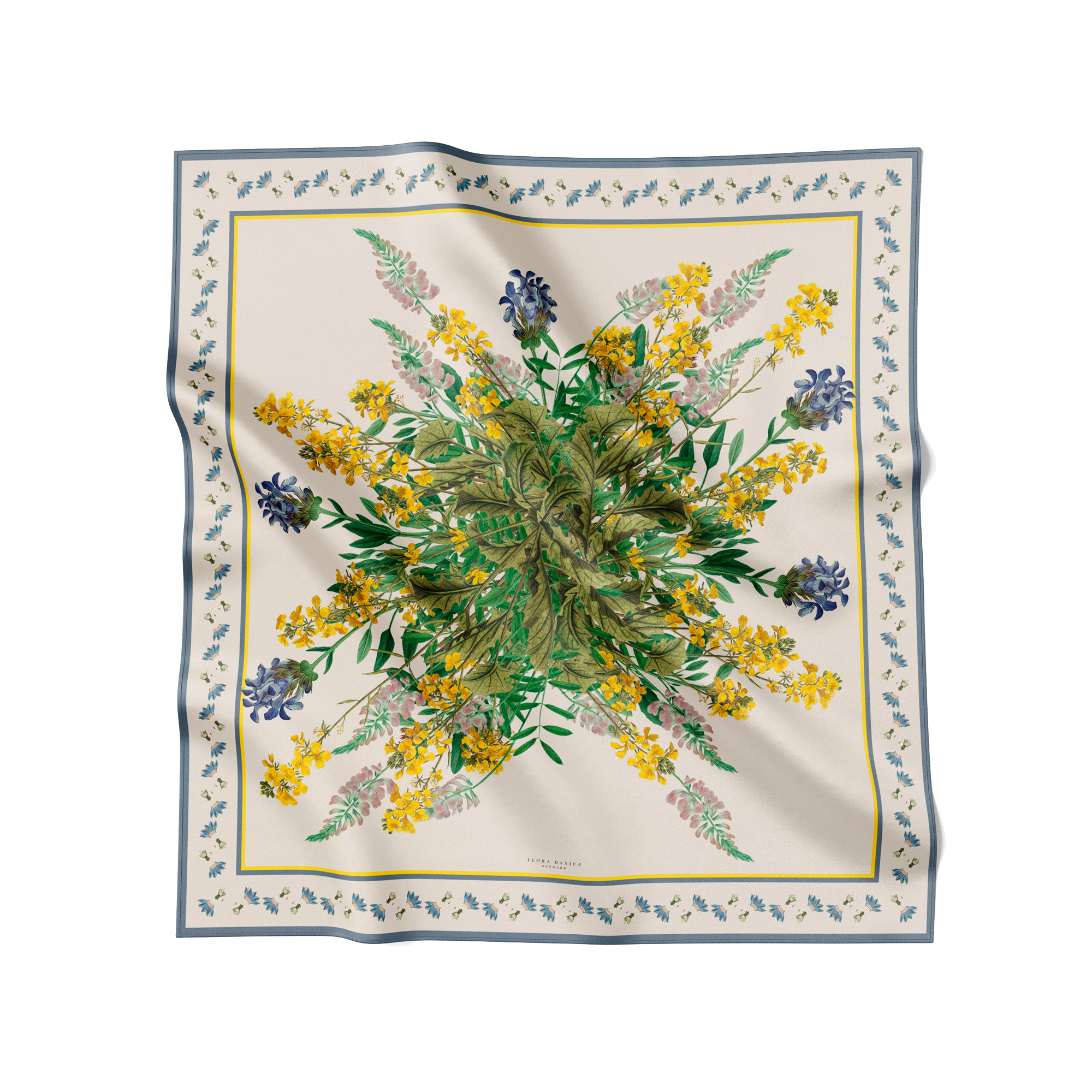 Flora Danica Denmark Cheerful Bouquet silketørklæde Large scarf Cheerful Bouquet Beige/blue