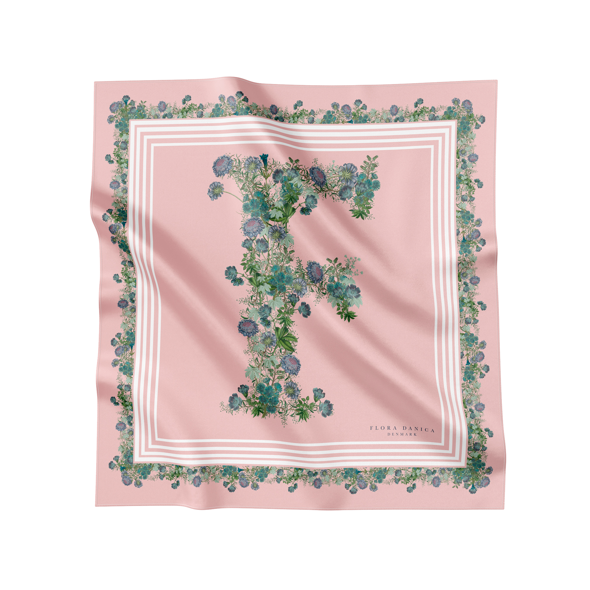 Flora Danica Denmark Flowering Pink F silketørklæde Small scarf Flowering Pink F