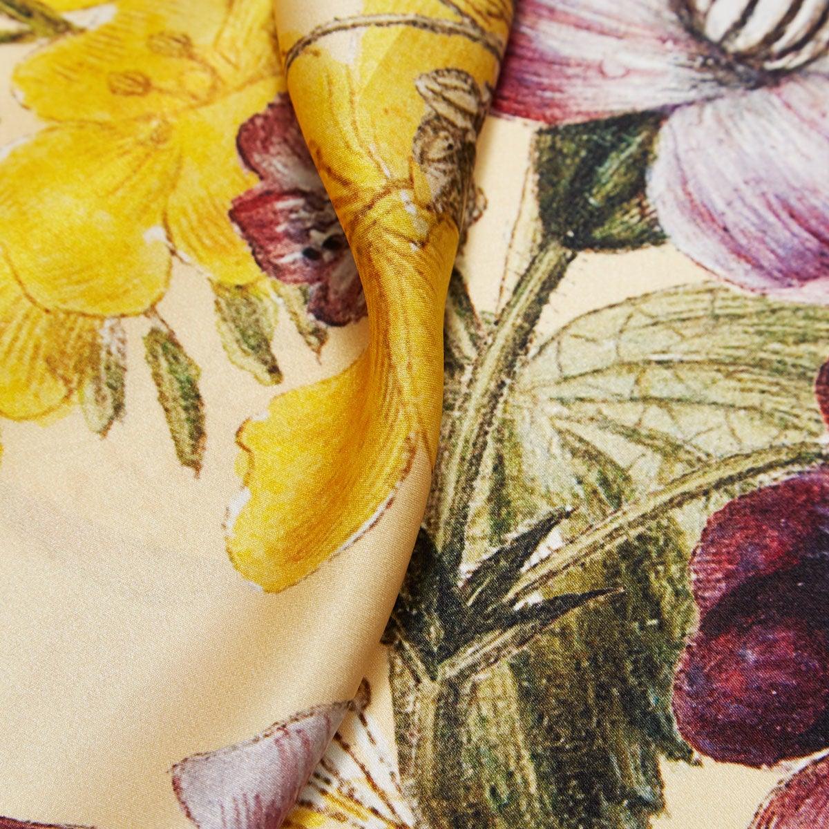 Flora Danica Denmark Harlequin Flower silketørklæde Small scarf Harlequin Flower turquoise/Yellow