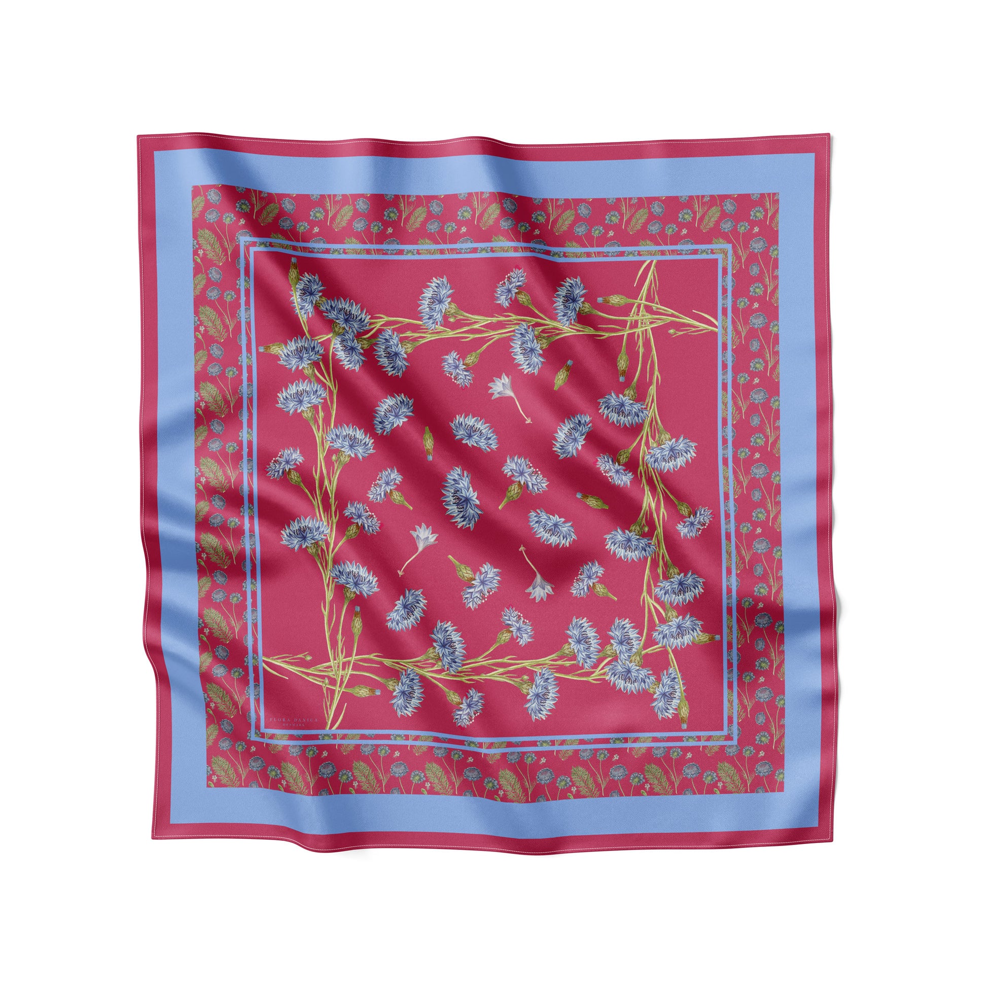 Flora Danica Denmark Scarlet Wildflower 53 silketørklæde Small scarf