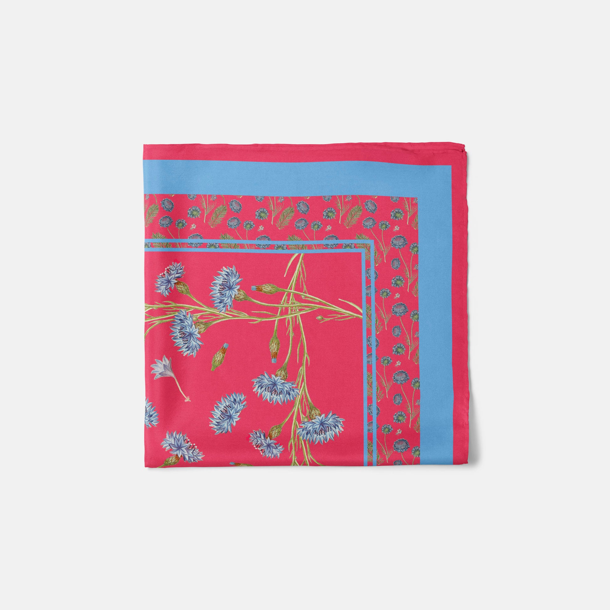 Flora Danica Denmark Scarlet Wildflower 90 silketørklæde Large scarf Scarlet Wildflower Red