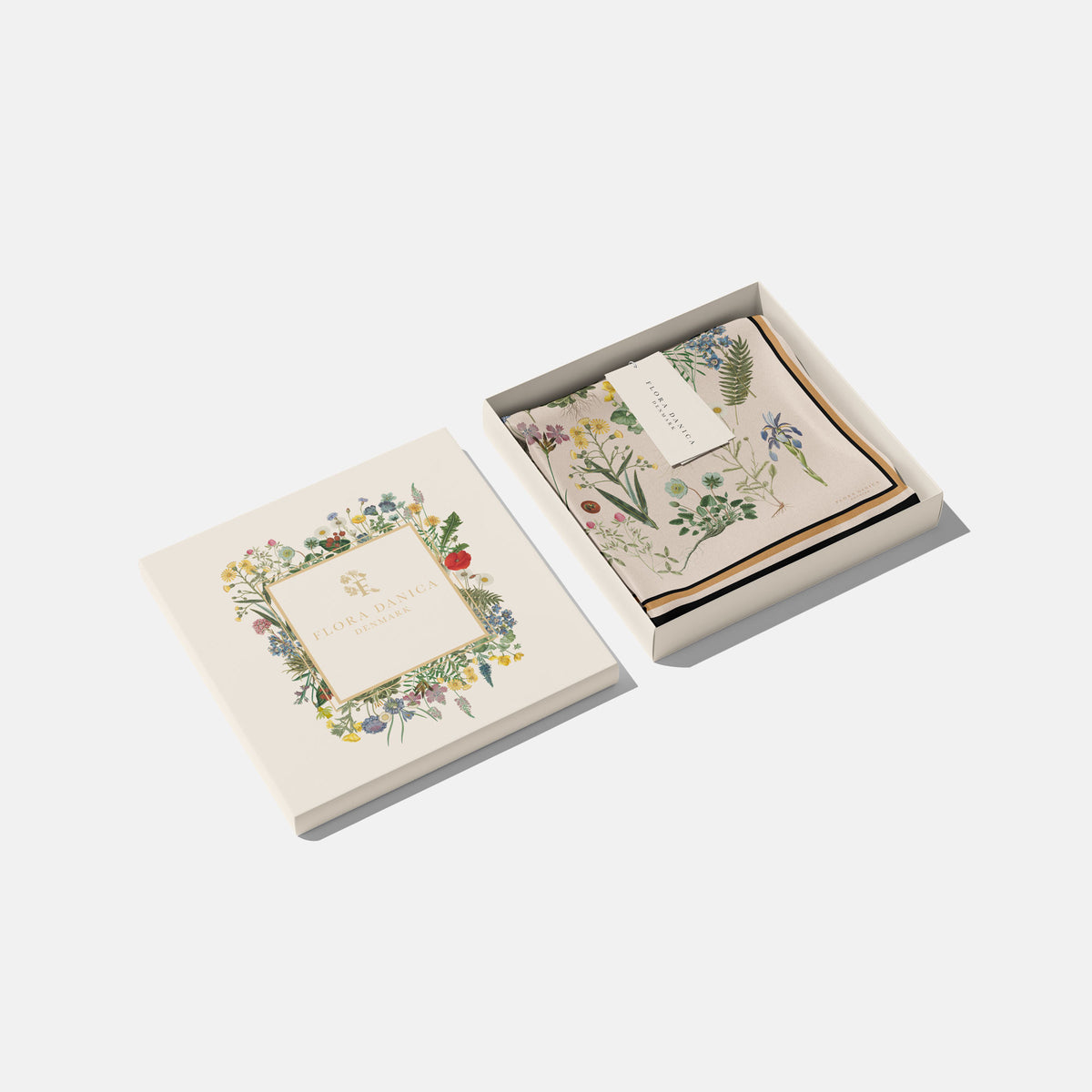 Flora Danica Denmark Beige Flower Field 53 scarf Small scarf Beige flower field