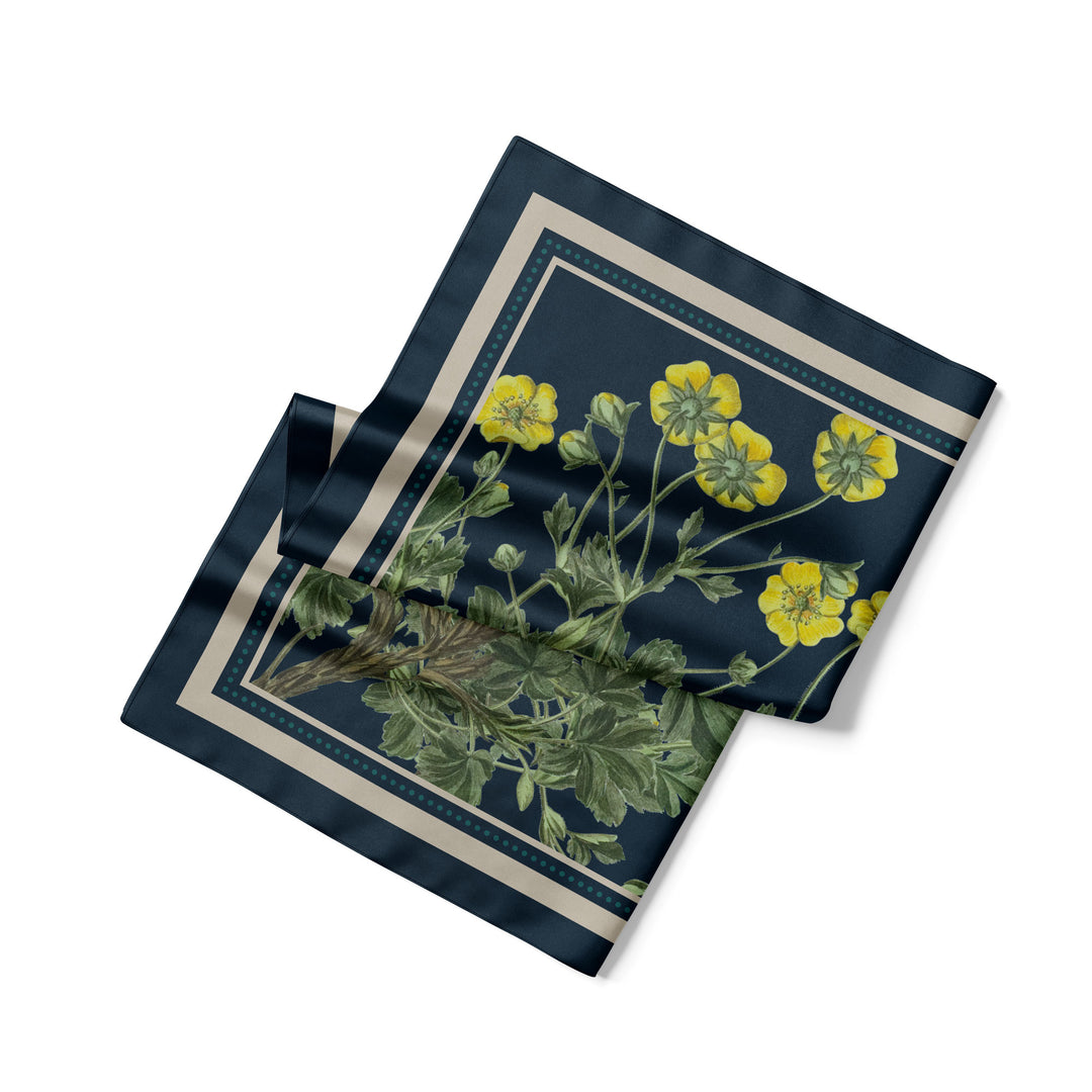 Flora Danica Denmark Blue Potentilla scarf Small scarf