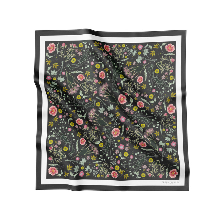 Flora Danica Denmark Charcoal Garden silketørklæde Large scarf Charcoal Garden Off-black