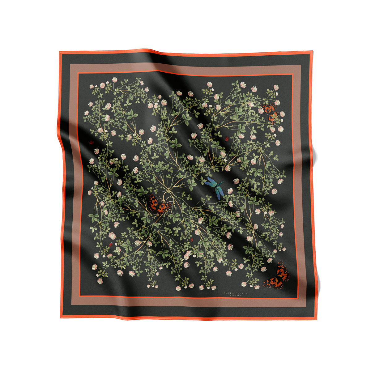 Flora Danica Denmark Cloverfield Whispers 90 silketørklæde Large dobbeltsided scarf Cloverfield Whispers