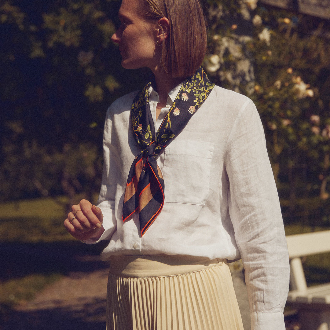 Flora Danica Denmark Cloverfield Whispers silketørklæde Large dobbeltsided scarf