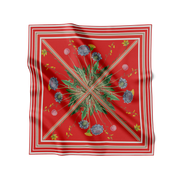 Flora Danica Denmark Crimson Bloom 53 silketørklæde Small scarf Crimson red
