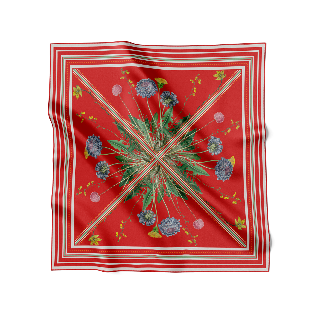 Flora Danica Denmark Crimson Bloom 53 silketørklæde Small scarf Crimson red
