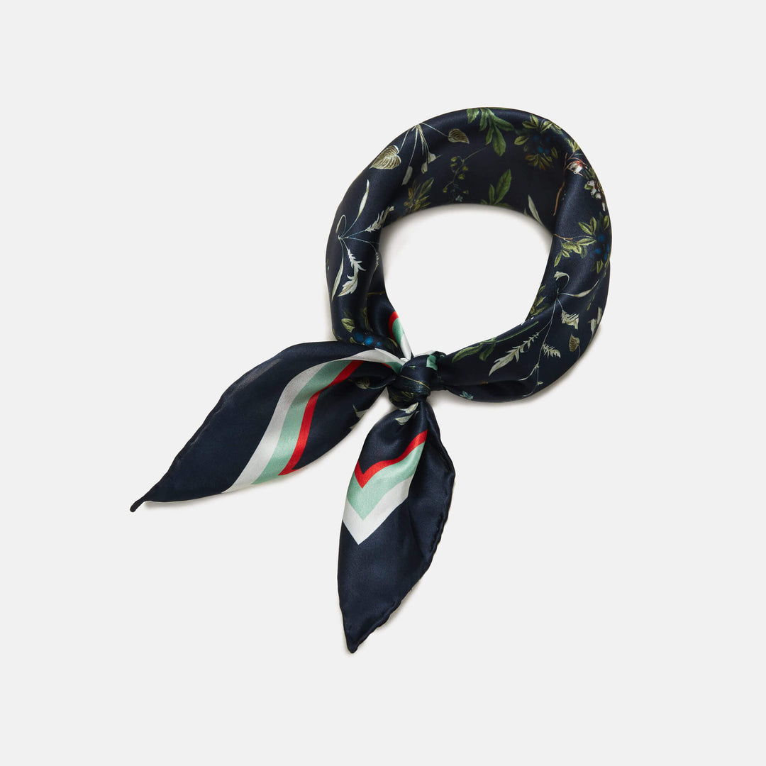 Flora Danica Denmark Flora Winter Garden scarf Small scarf Flora Winter Garden Navy blue
