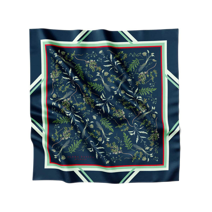 Flora Danica Denmark Flora Winter Garden scarf Small scarf Flora Winter Garden Navy blue