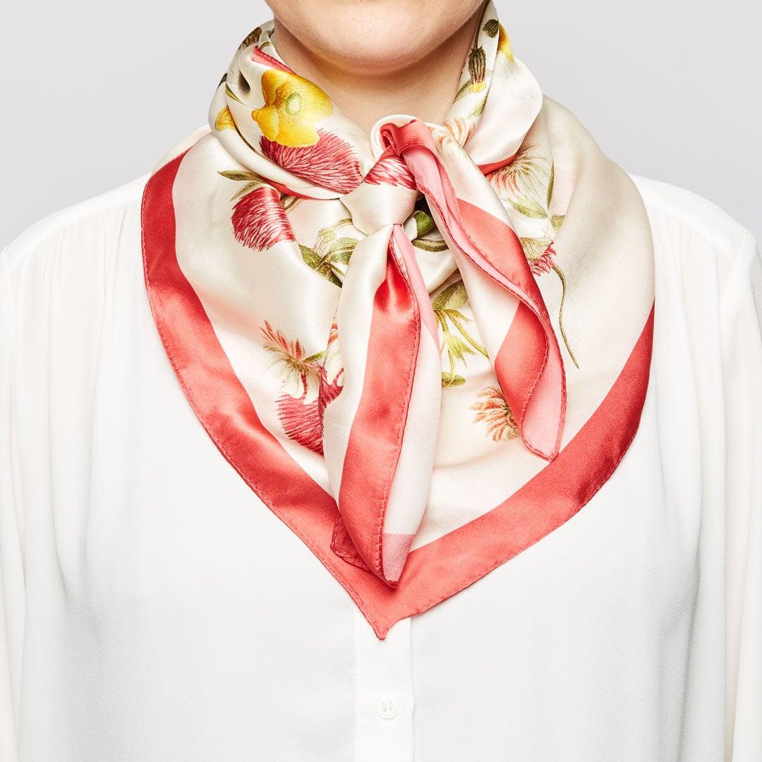 Flora Danica Denmark Meadow silketørklæde Large scarf Meadow Pink/off-white