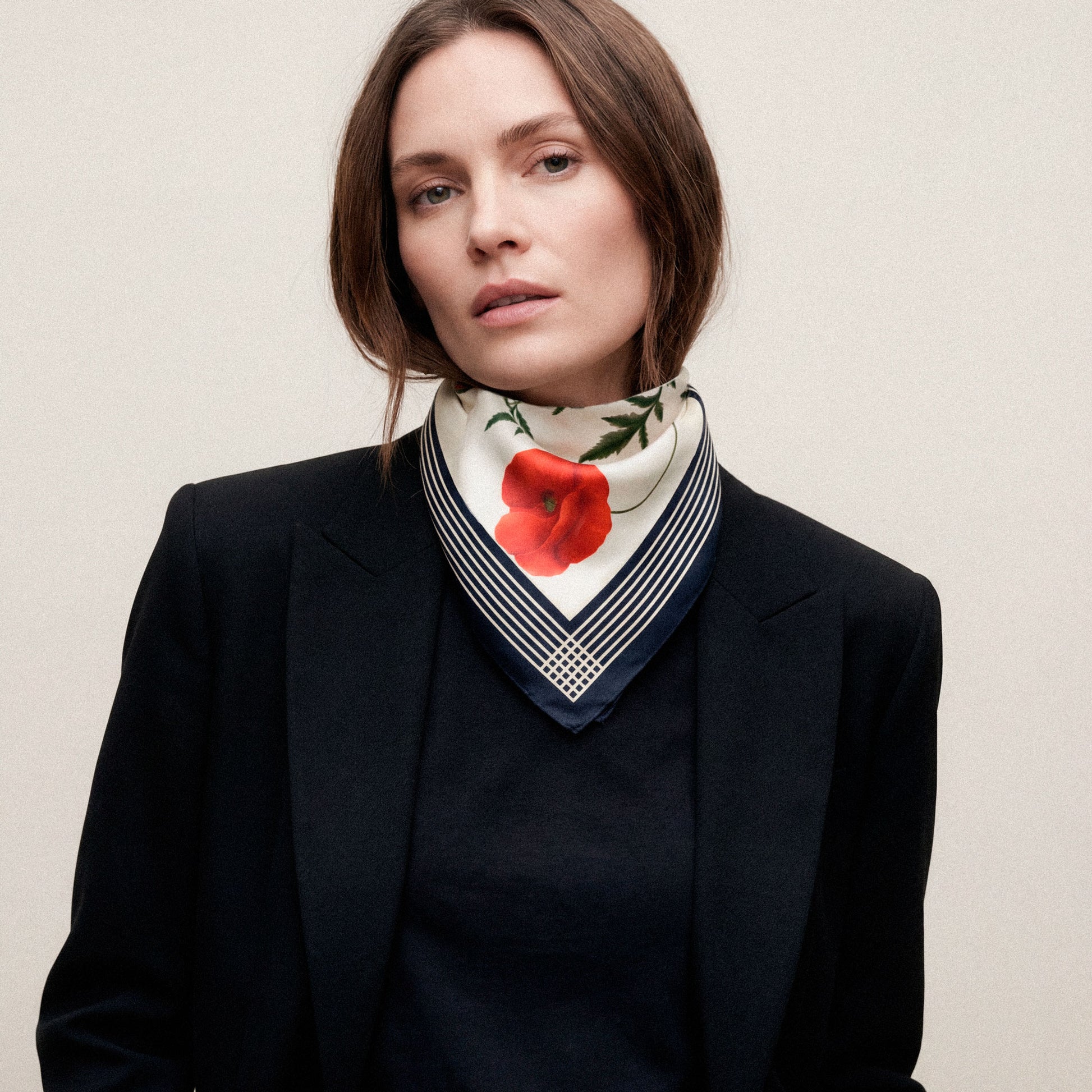 Flora Danica Denmark Poppy In White silketørklæde Small scarf Poppy In White