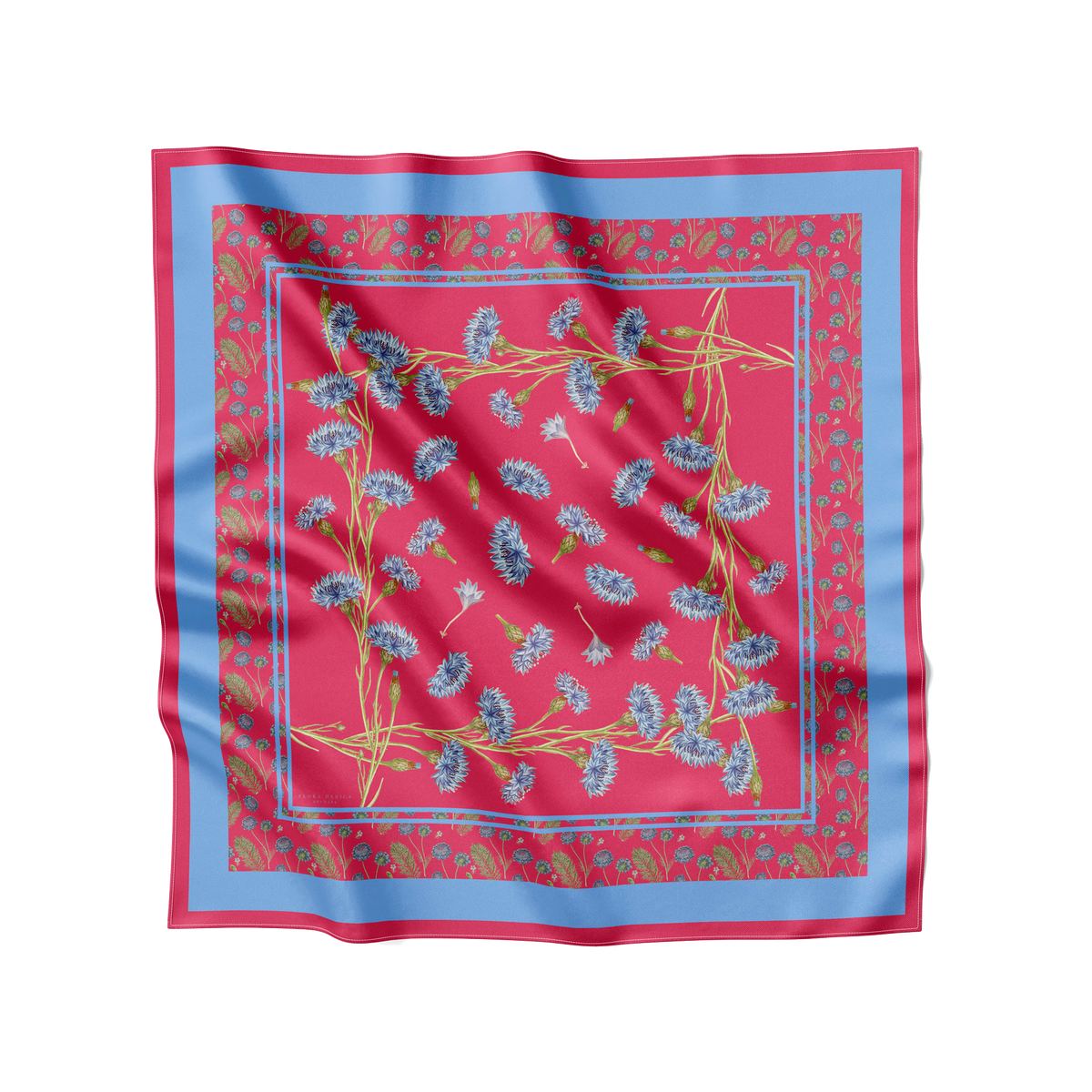 Flora Danica Denmark Scarlet Wildflower 53 silketørklæde Small scarf Scarlet Wildflower Red