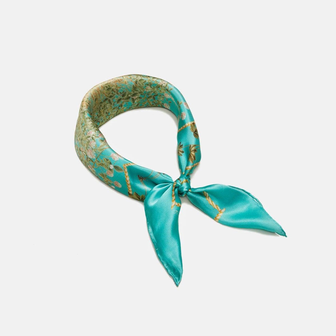 Flora Danica Denmark Turquoise Flower Feeling silketørklæde Small scarf Turquoise Flower Feeling