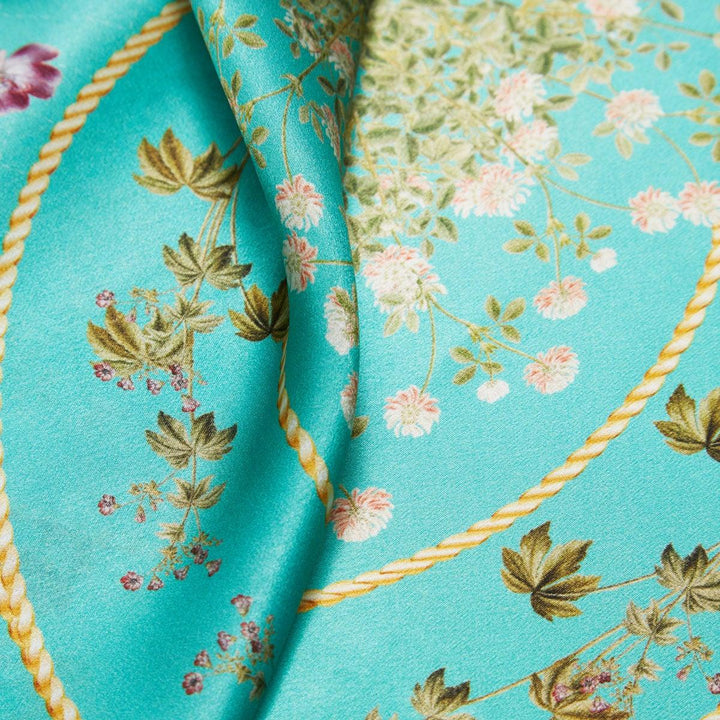 Flora Danica Denmark Turquoise Flower Feeling silketørklæde Small scarf Turquoise Flower Feeling