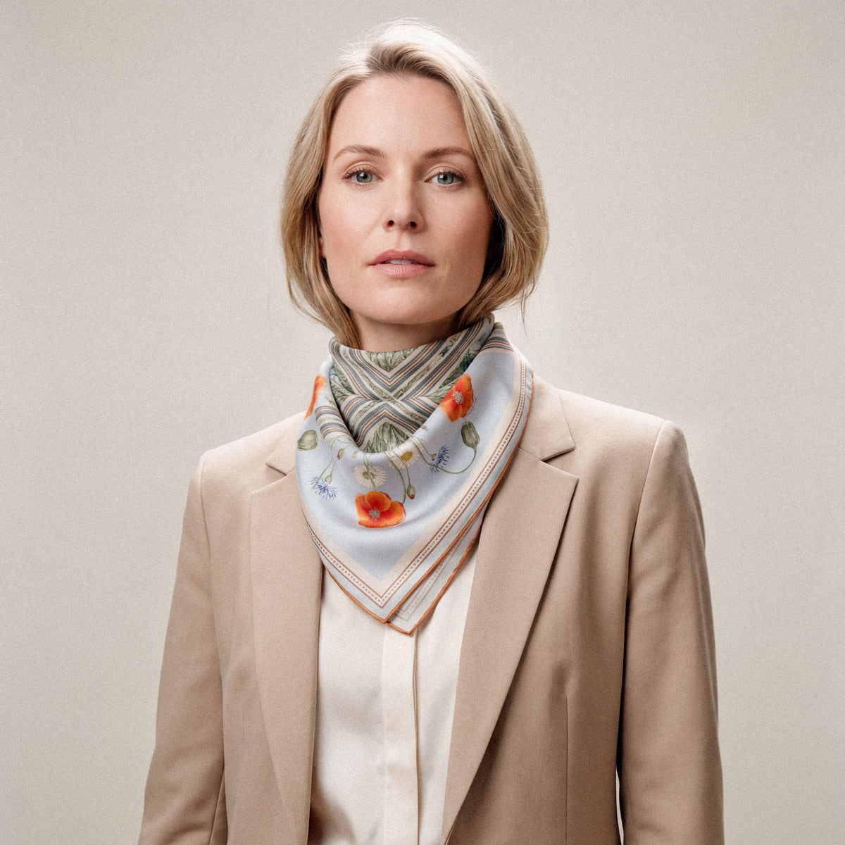 Flora Danica Denmark Wildframe 70 silketørklæde Medium Dobbeltsided scarf Blue Mist
